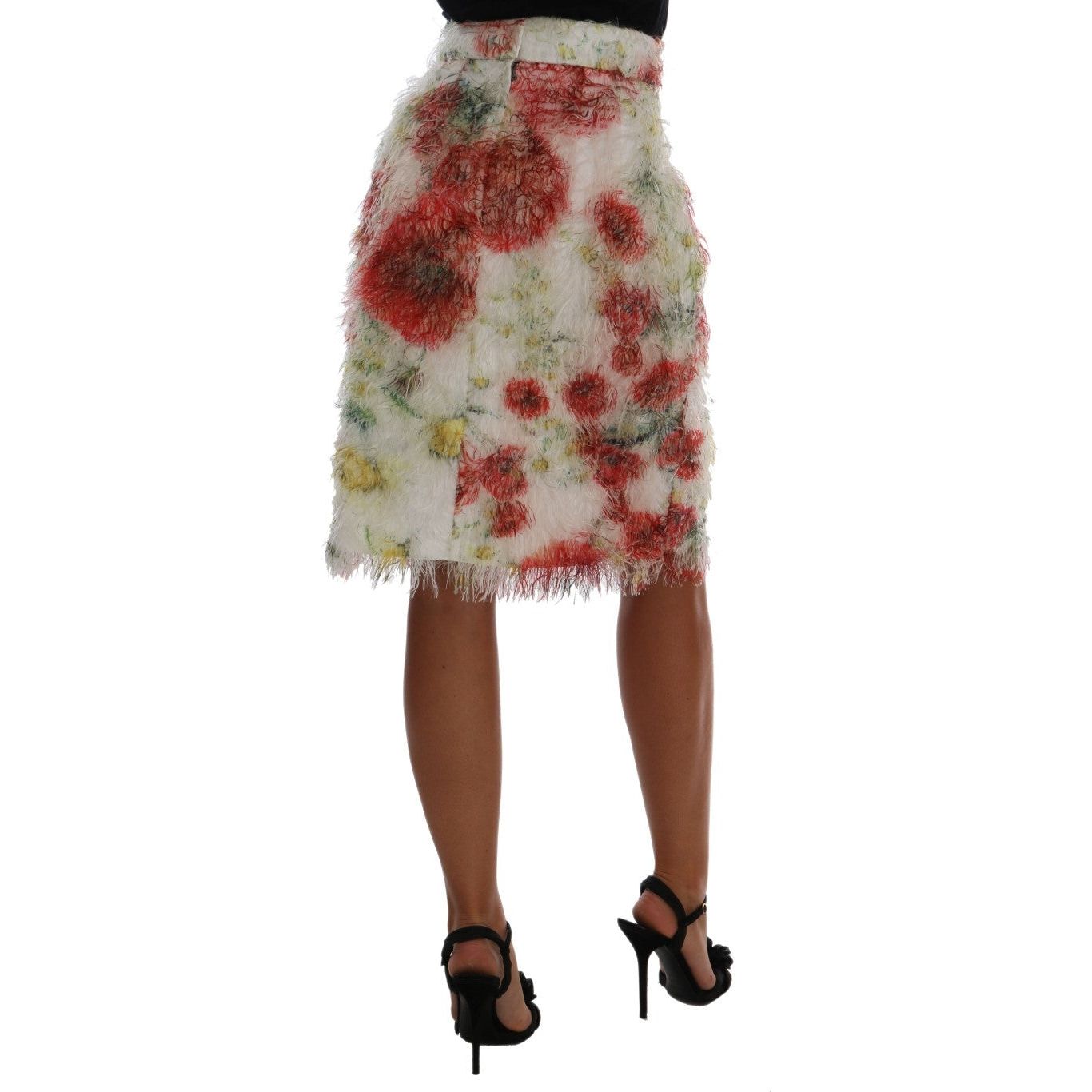 Elegant Floral High-Waist Pencil Skirt