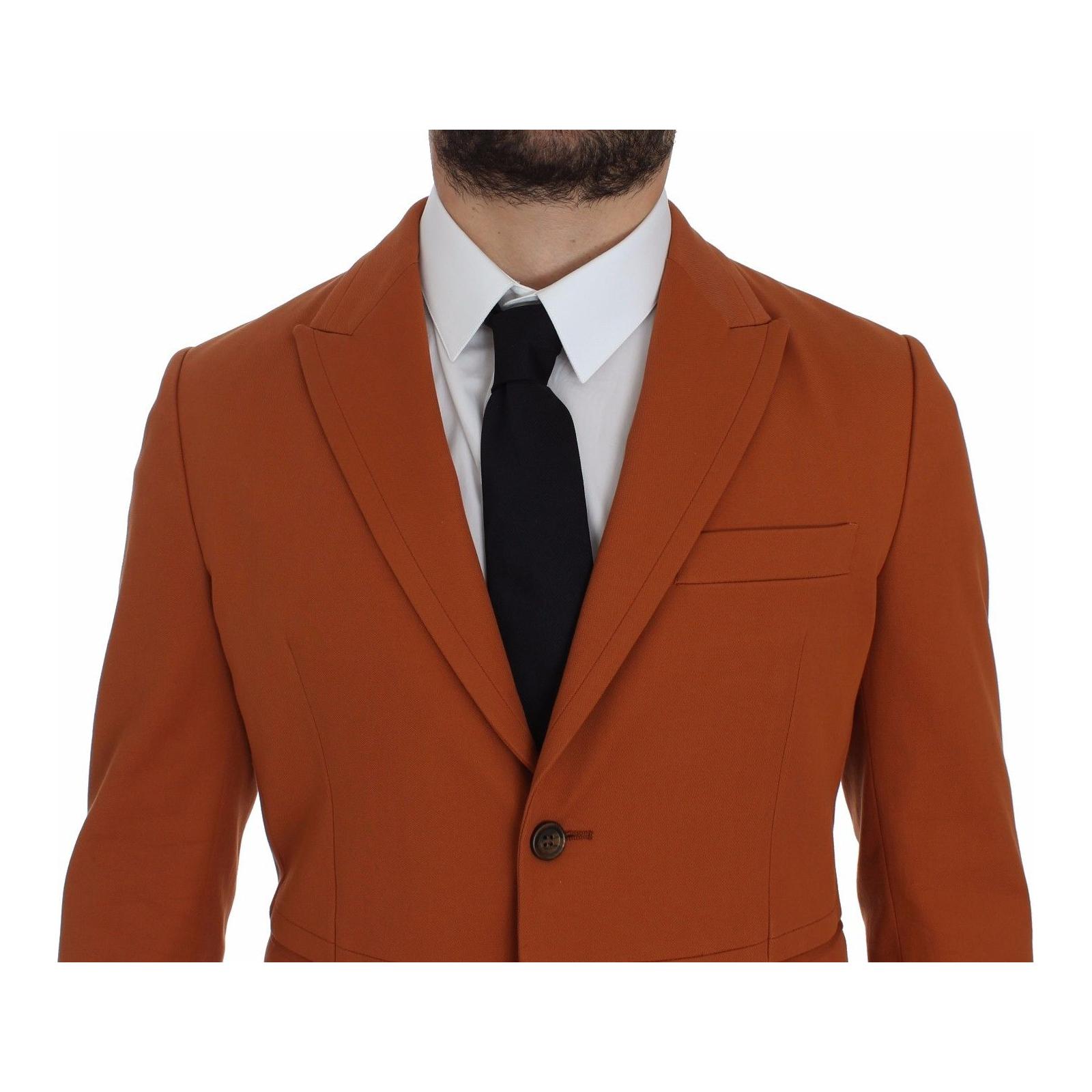 Elegant Orange Casual Cotton Blend Blazer