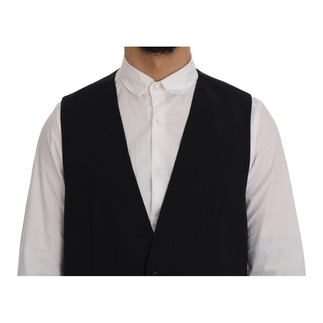 Sleek Striped Wool Blend Waistcoat Vest