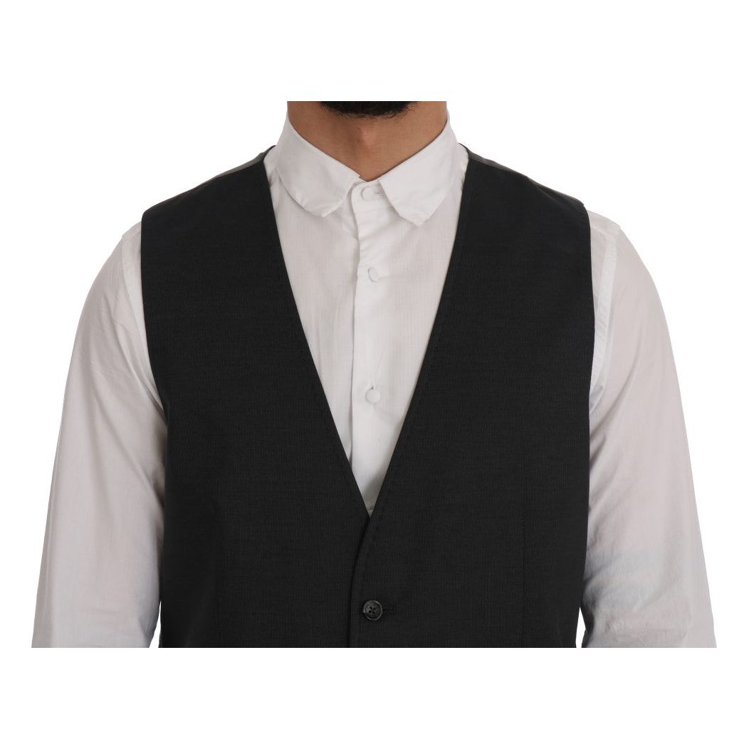 Elegant Gray Waistcoat Vest