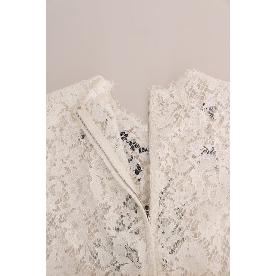 Elegant White Lace Embellished Mini Blouse