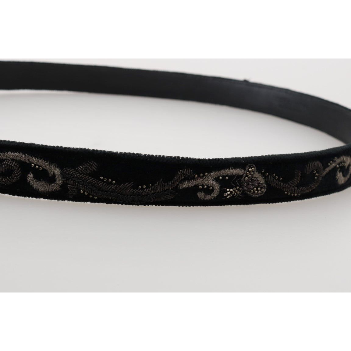 Elegant Black Cotton-Leather Men's Belt