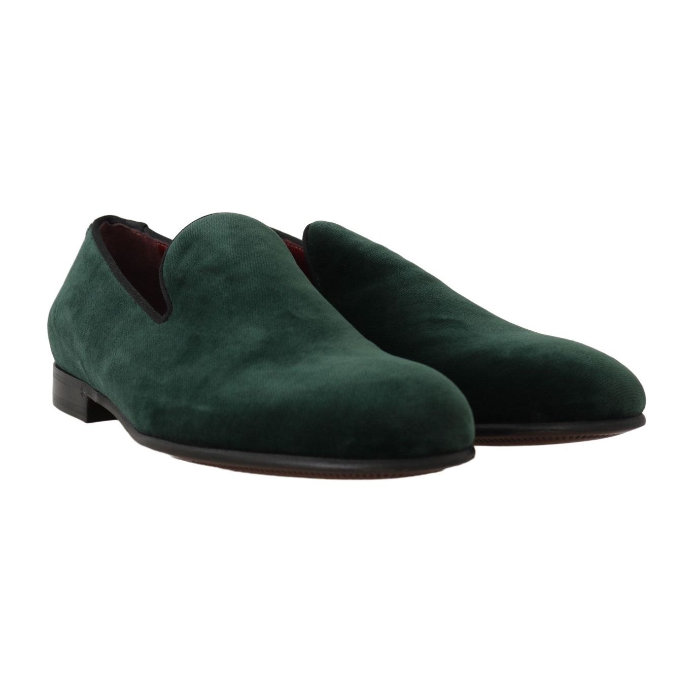 Elegant Green Suede Slip-On Loafers