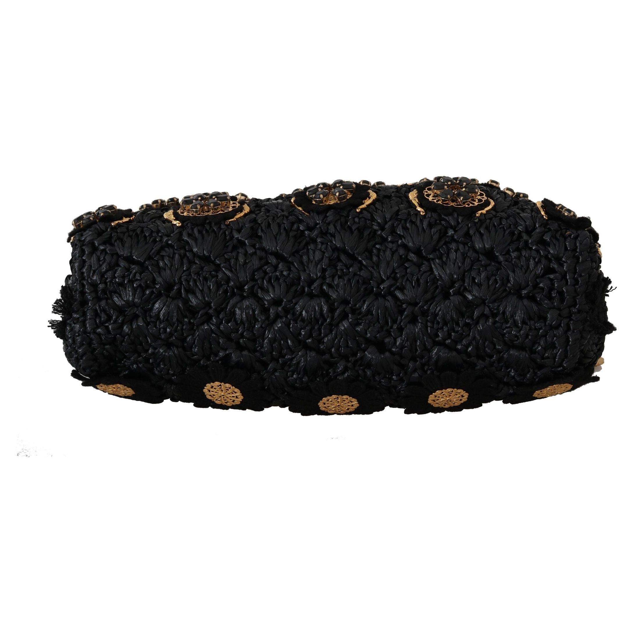 Black Tassel Gold Baroque Crystal Evening Clutch