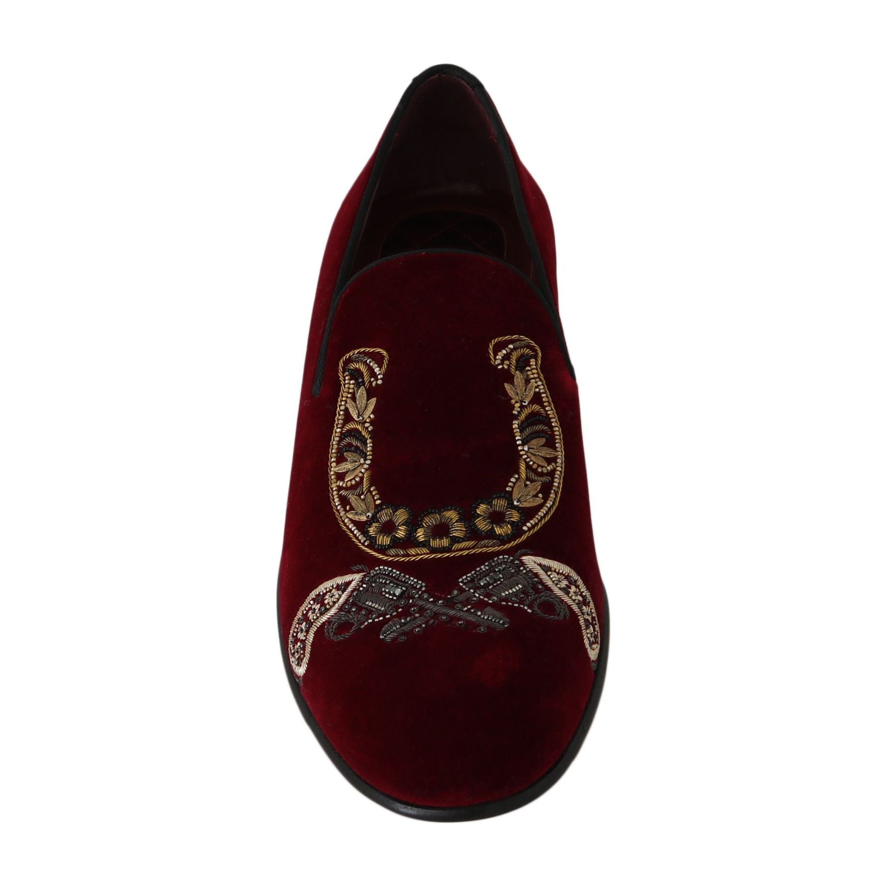 Bordeaux Velvet Sequined Men's Loafers