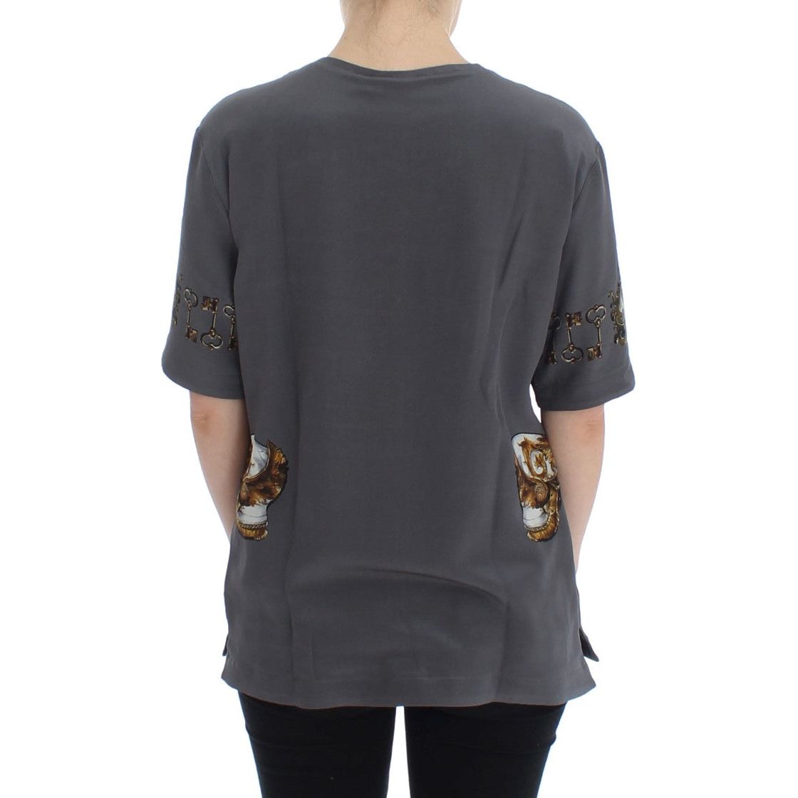 Enchanted Sicily Silk Blouse with Knight Print