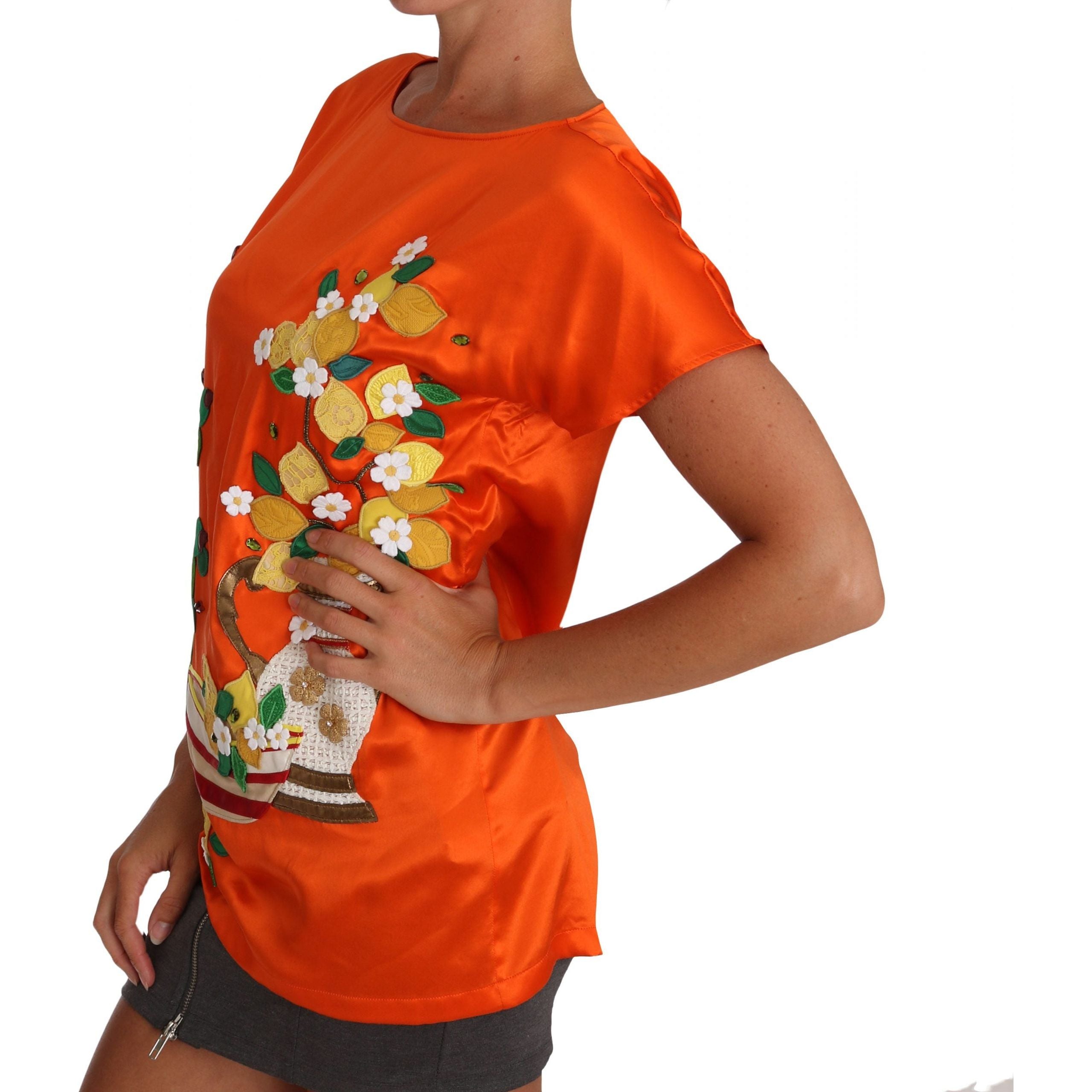 Sicilian Summer Silk Crystal-Embellished Top