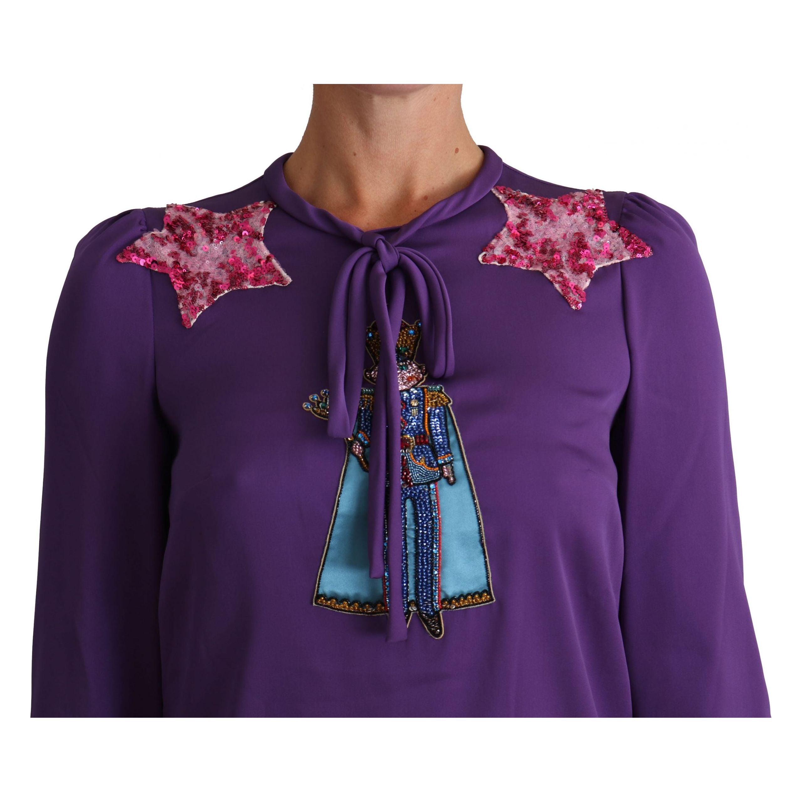 Enchanted Purple Silk Crystal Blouse