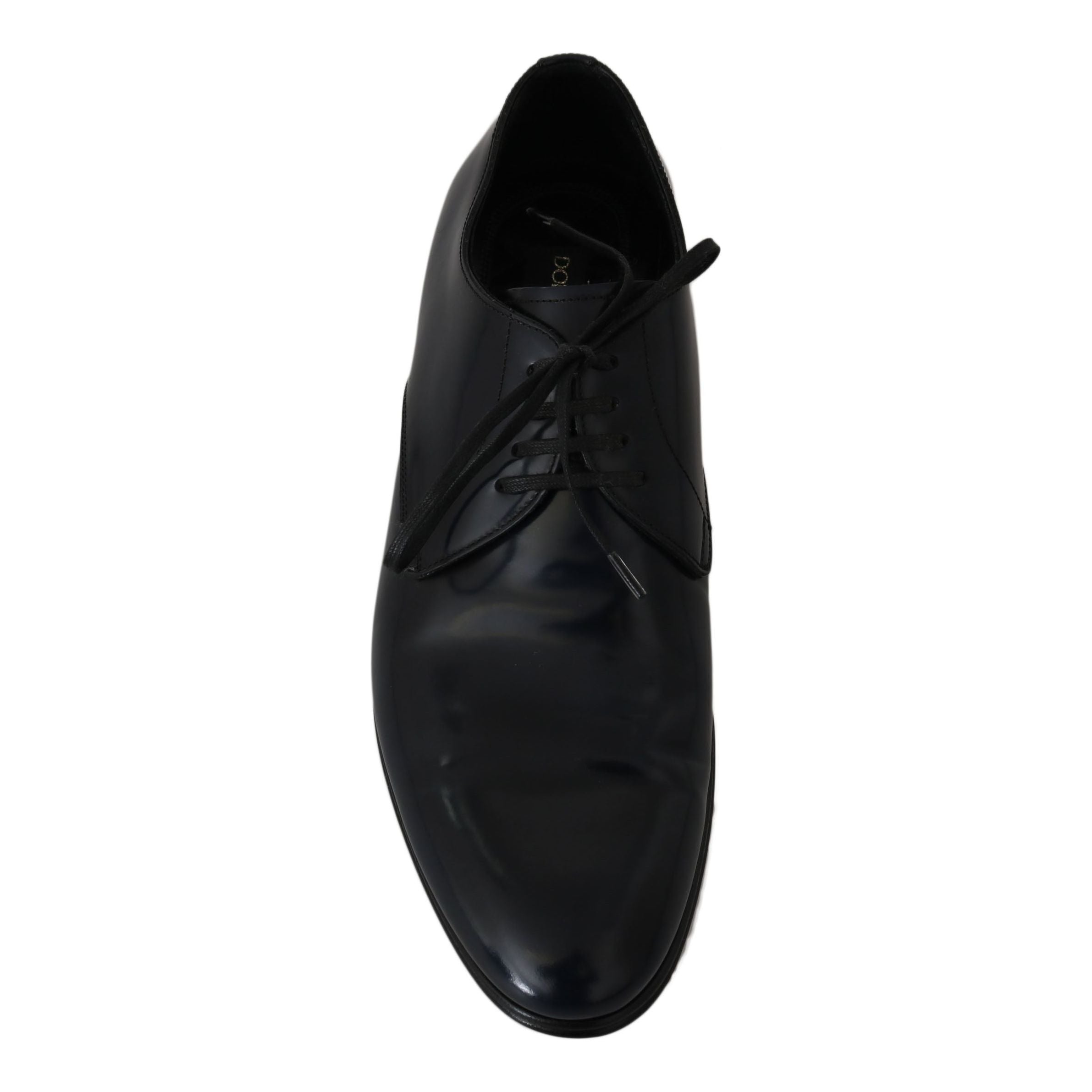 Elegant Dark Blue Leather Derby Dress Shoes