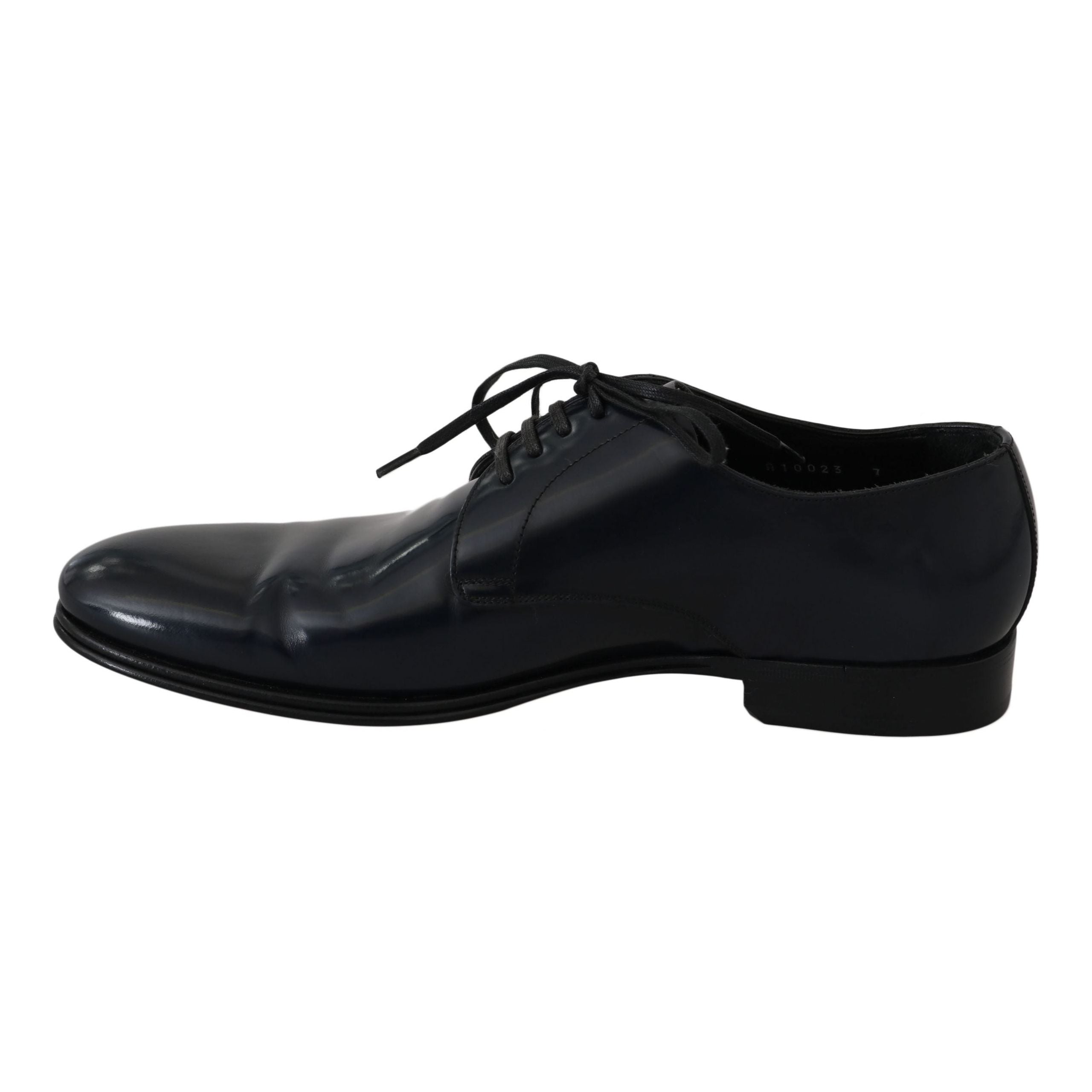 Elegant Dark Blue Leather Derby Dress Shoes