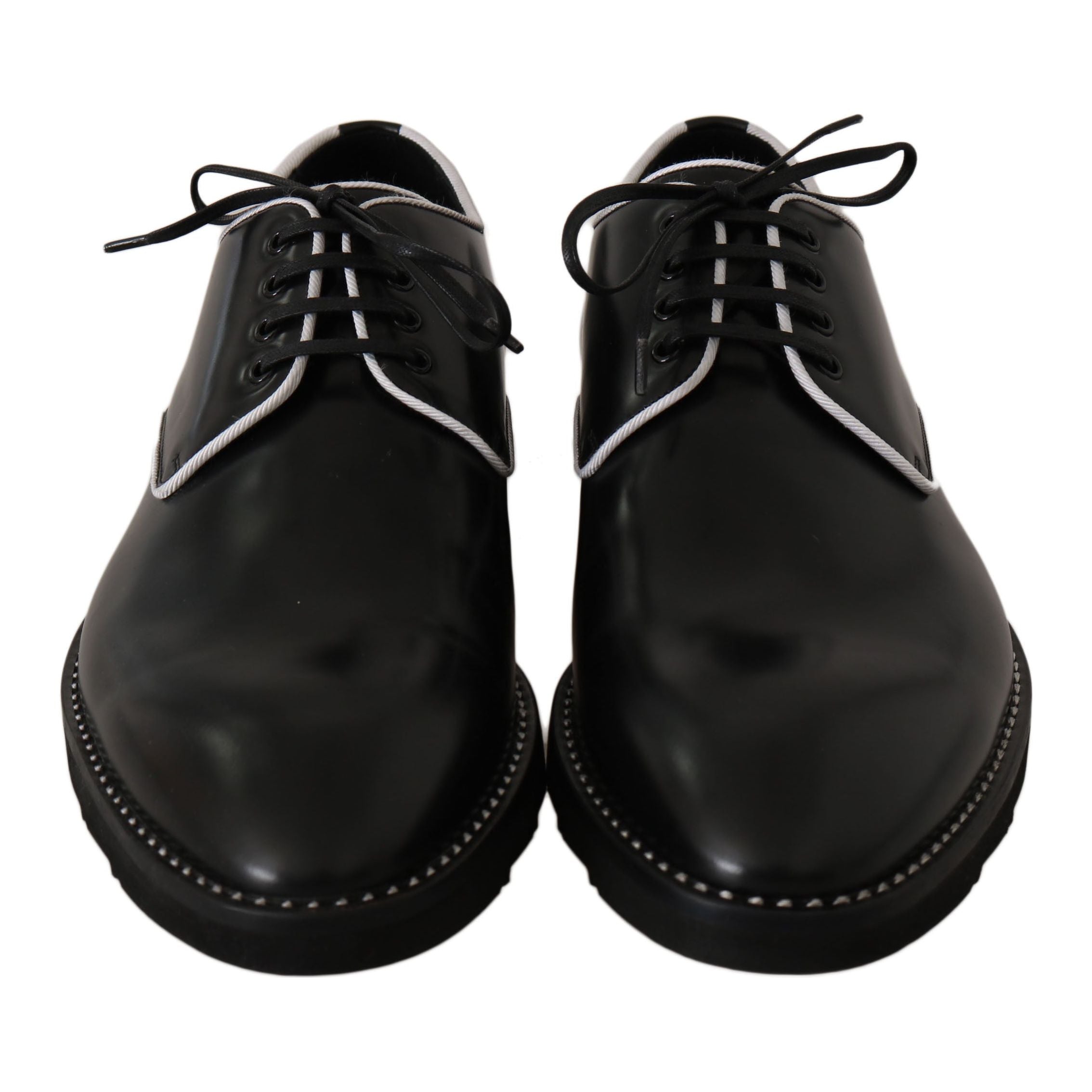 Elegant Black Leather Derby Dress Shoes