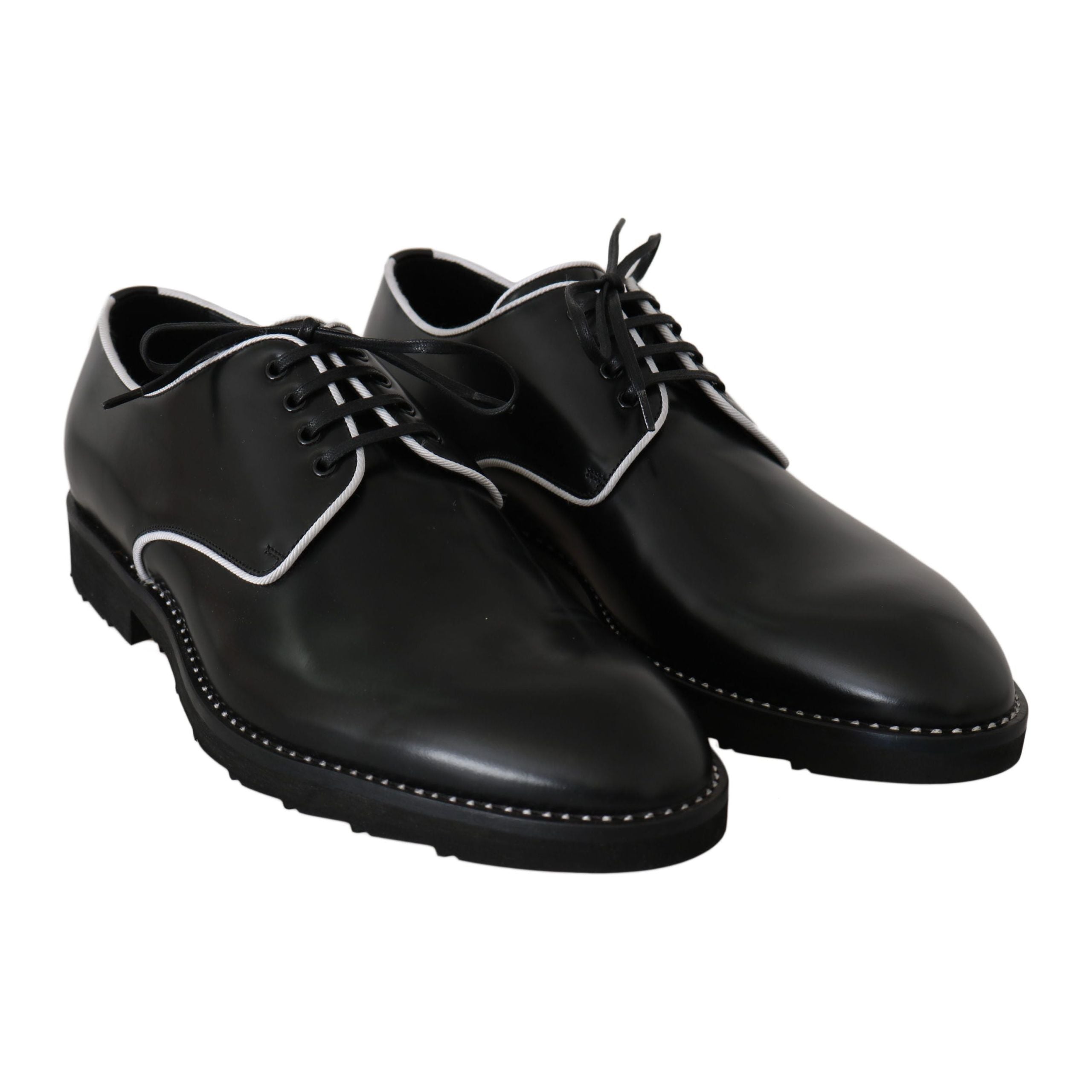 Elegant Black Leather Derby Dress Shoes