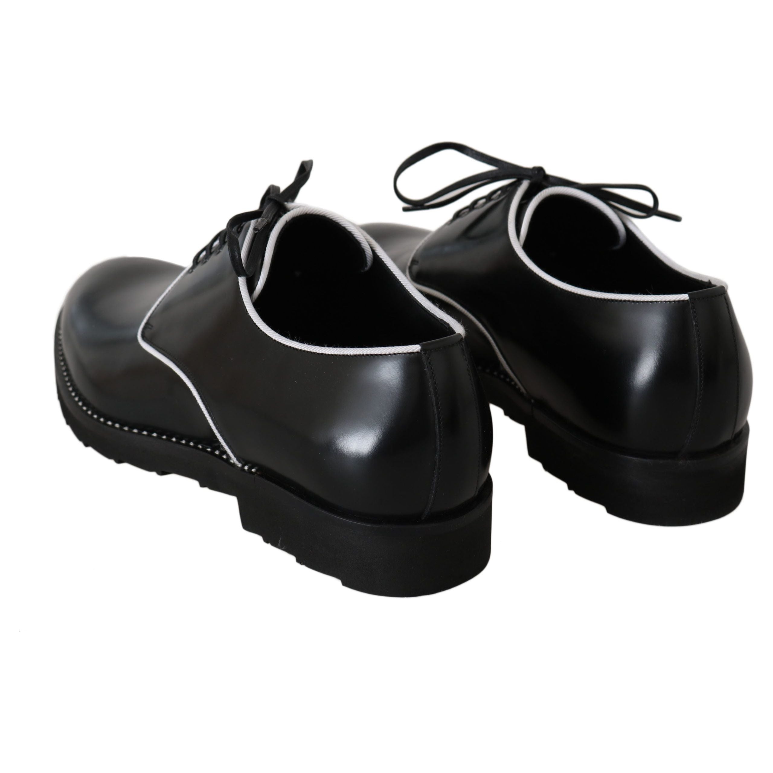 Elegant Black Leather Derby Dress Shoes