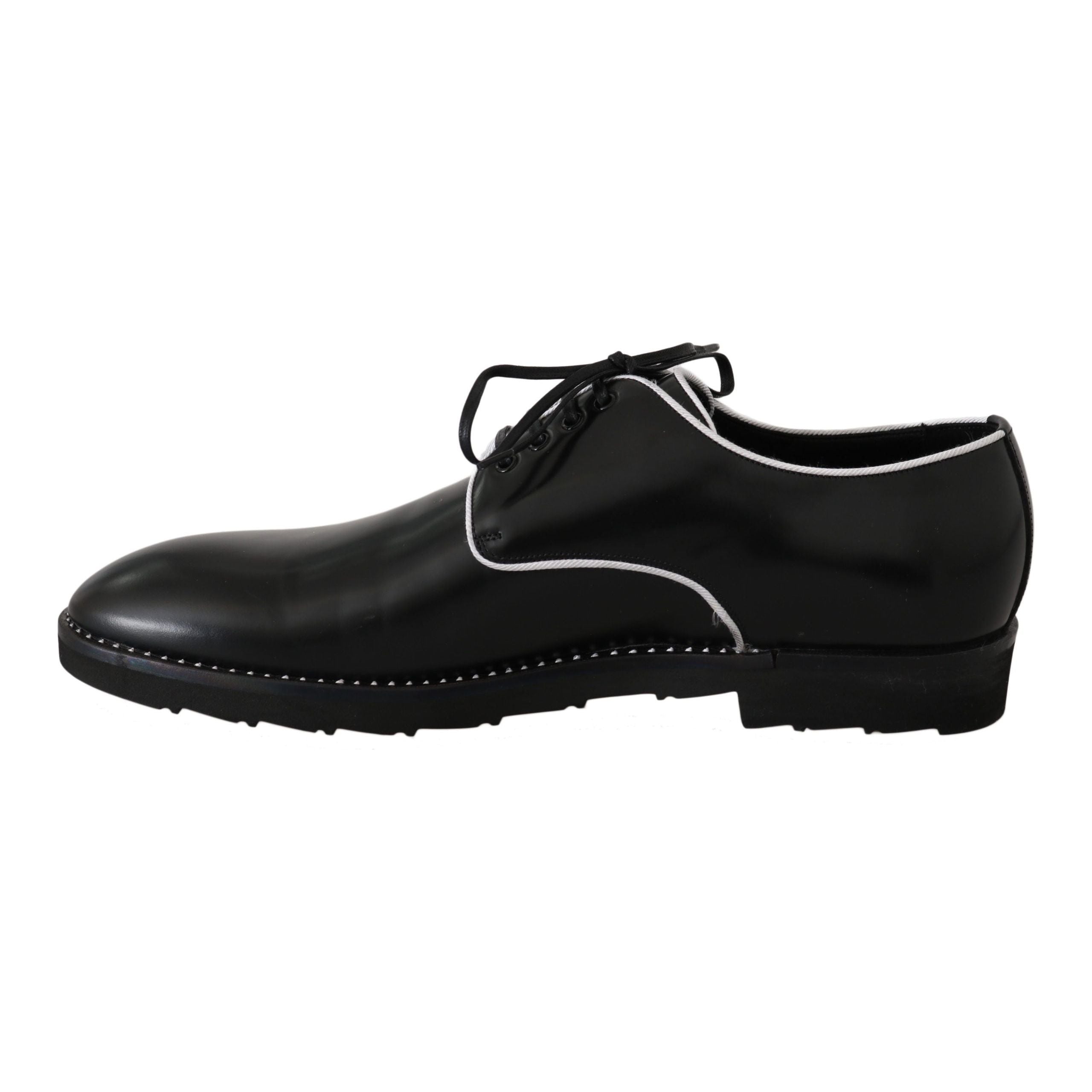 Elegant Black Leather Derby Dress Shoes