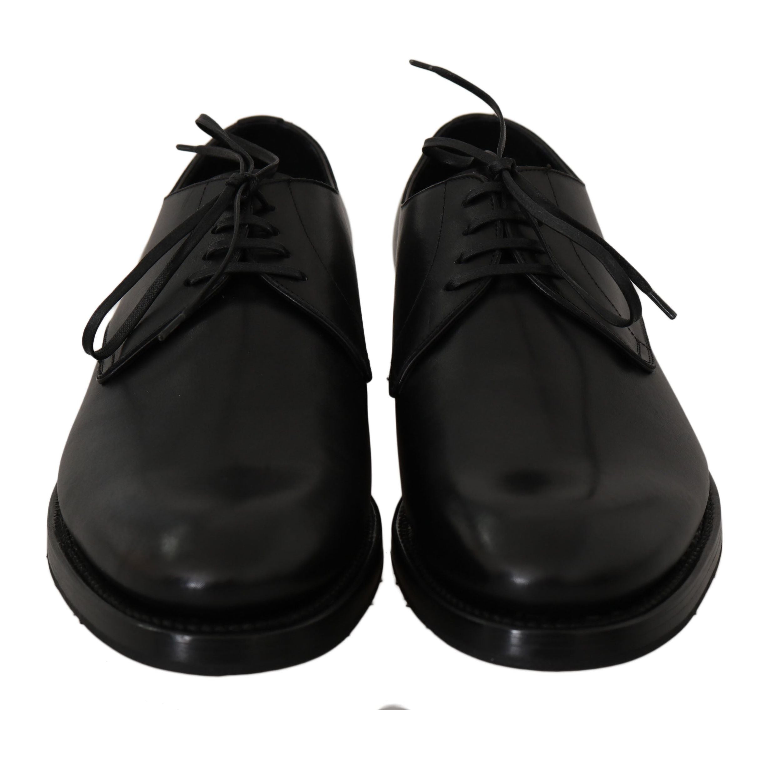 Elegant Black Leather Derby Dress Shoes