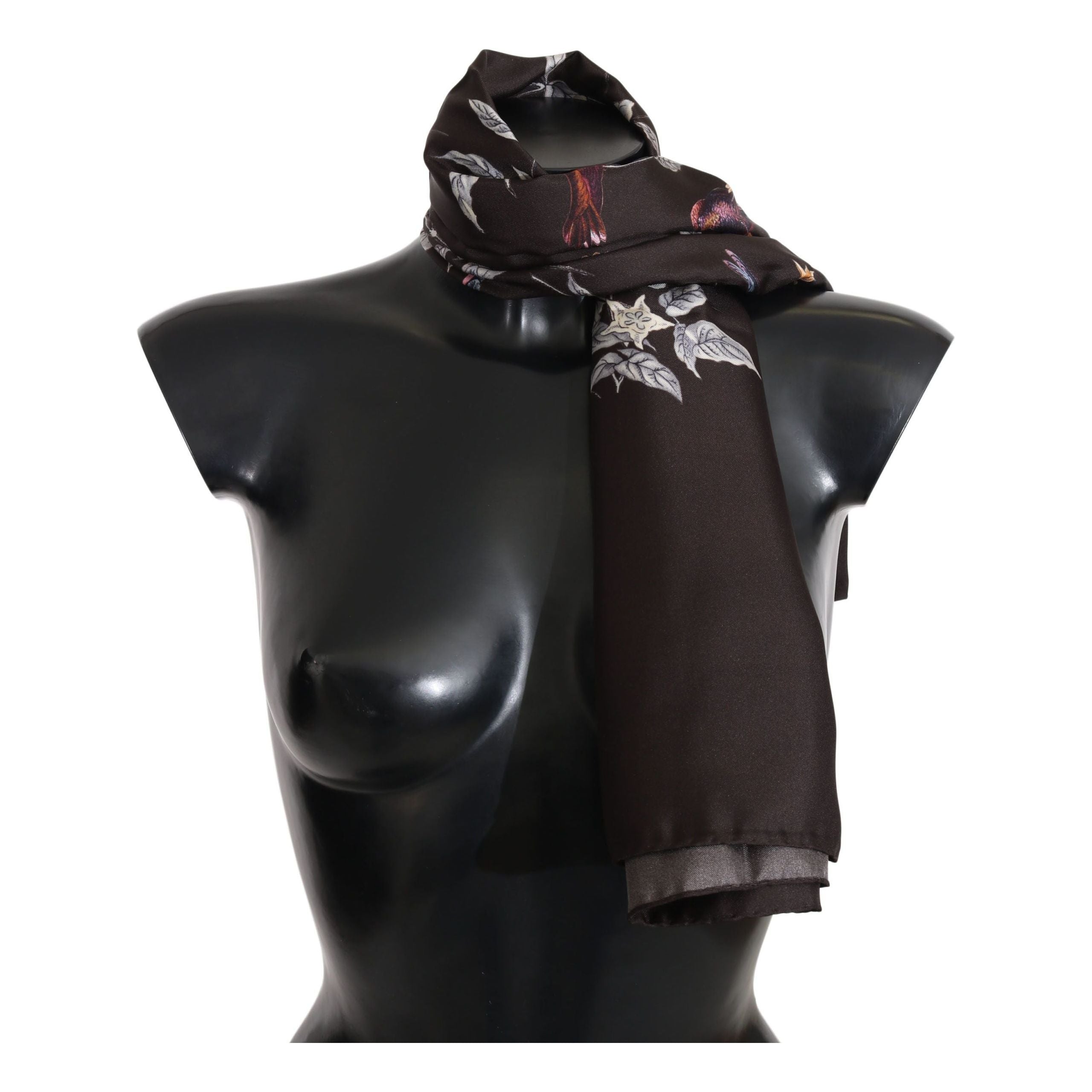 Elegant Silk Scarf Wrap in Luxe Brown