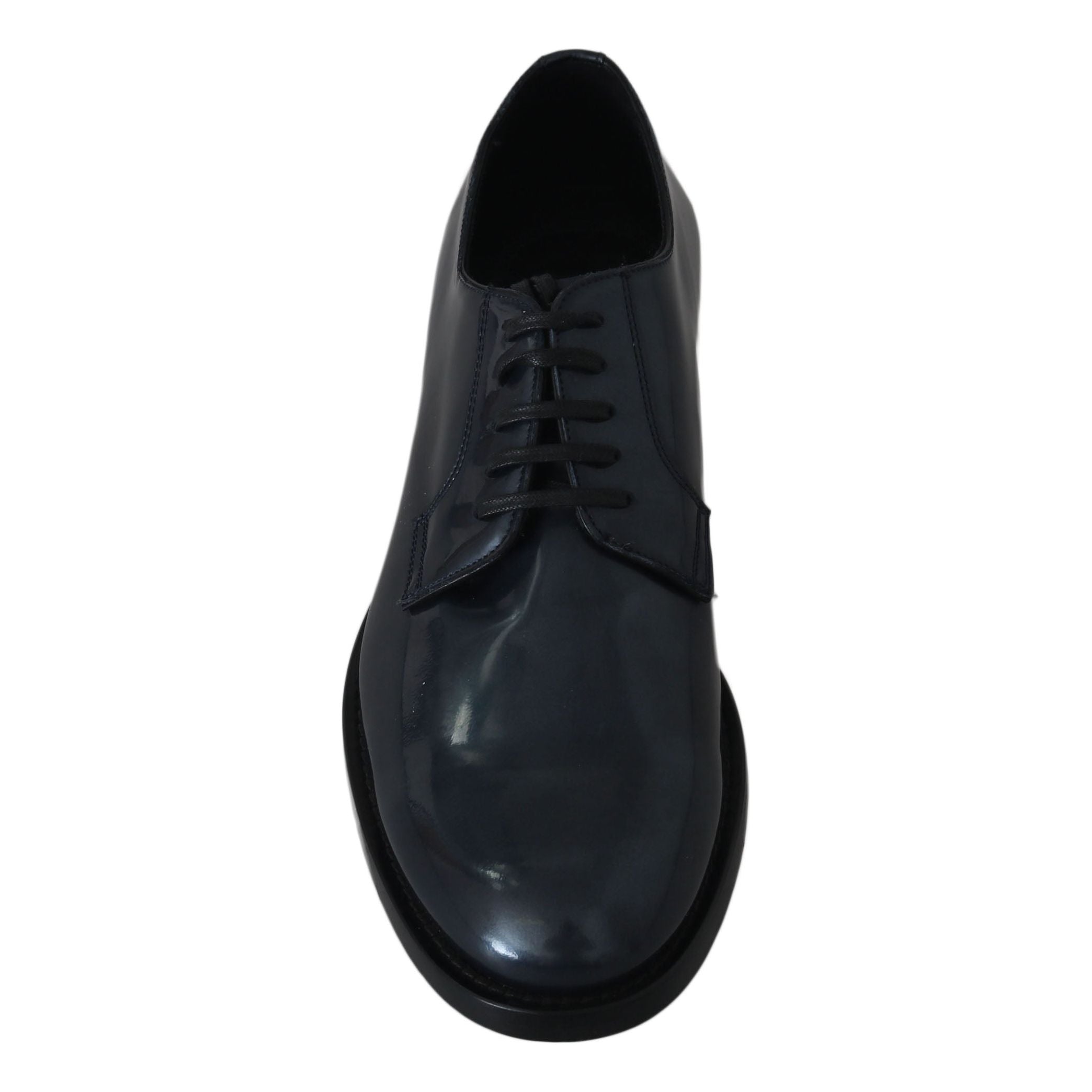 Elegant Blue Leather Derby Dress Shoes