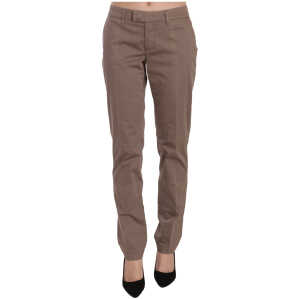 Dondup Chic Brown Straight Cut Trousers