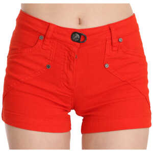 PLEIN SUD Chic Mid Waist Mini Shorts in Vibrant Orange
