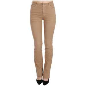 Just Cavalli Chic Brown Mid Waist Skinny Trousers