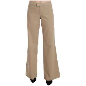 Just Cavalli Beige Mid Waist Flared Luxury Trousers