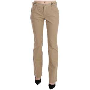 Just Cavalli Beige Mid Waist Straight Leg Pants