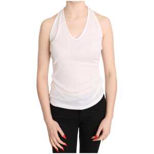 GF Ferre Elegant White Halter Casual Tank Top