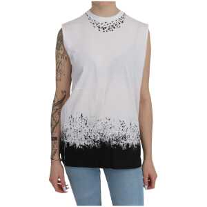 Dsquared² Chic Sleeveless Cotton Crew Neck Top