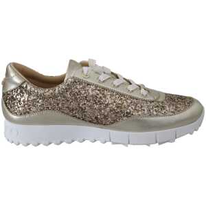 Jimmy Choo Antique Gold Glitter Leather Sneakers