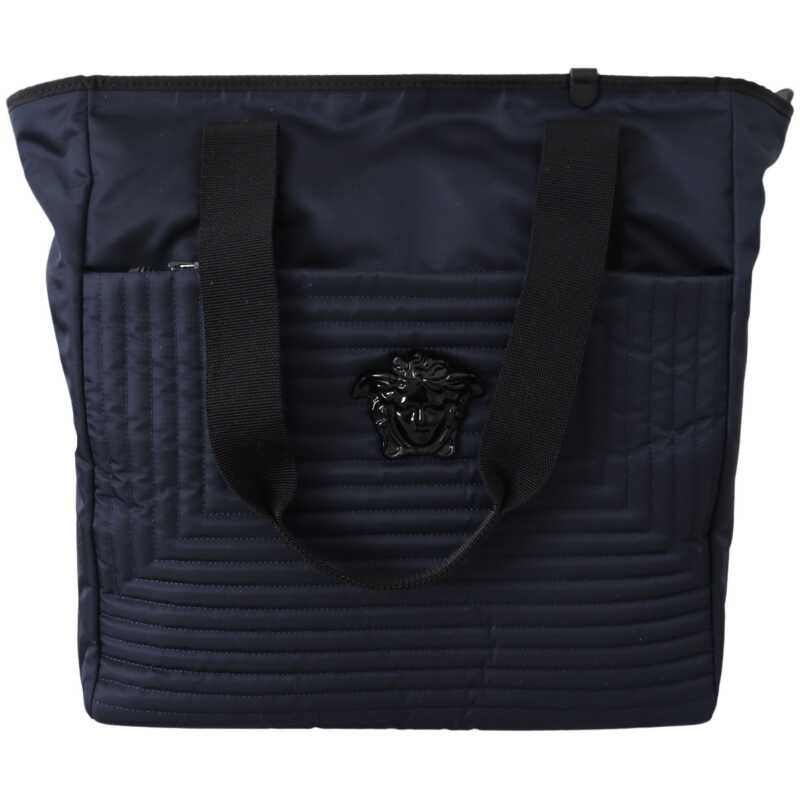 Versace Elegant Blue Nylon Tote Bag, theFeinheit