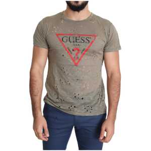 Guess Chic Brown Cotton Stretch Tee