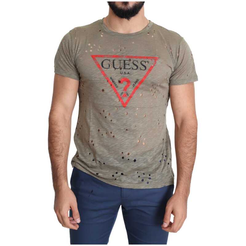 Guess Chic Brown Cotton Stretch Tee, theFeinheit