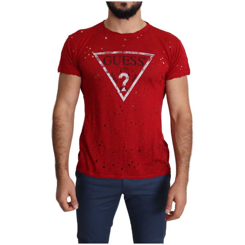 Guess Radiant Red Cotton Stretch T-Shirt, theFeinheit