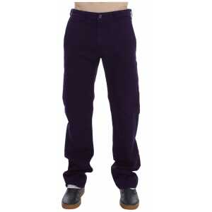GF Ferre Purple Cotton Stretch Slim Chinos
