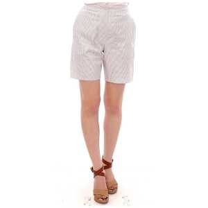 Andrea Incontri Chic White Checkered Cotton Shorts