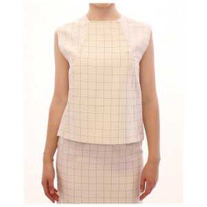 Andrea Incontri Chic White Sleeveless Cotton Shirt Top