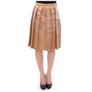 Andrea Incontri Elegant Silk Pleated Knee-Length Skirt