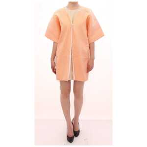 Andrea Incontri Chic Pink Silk-Blend Short Sleeve Coat