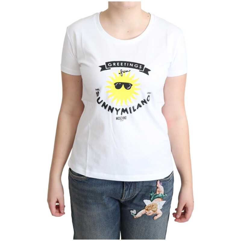Moschino White Cotton Sunny Milano Print T-shirt, theFeinheit
