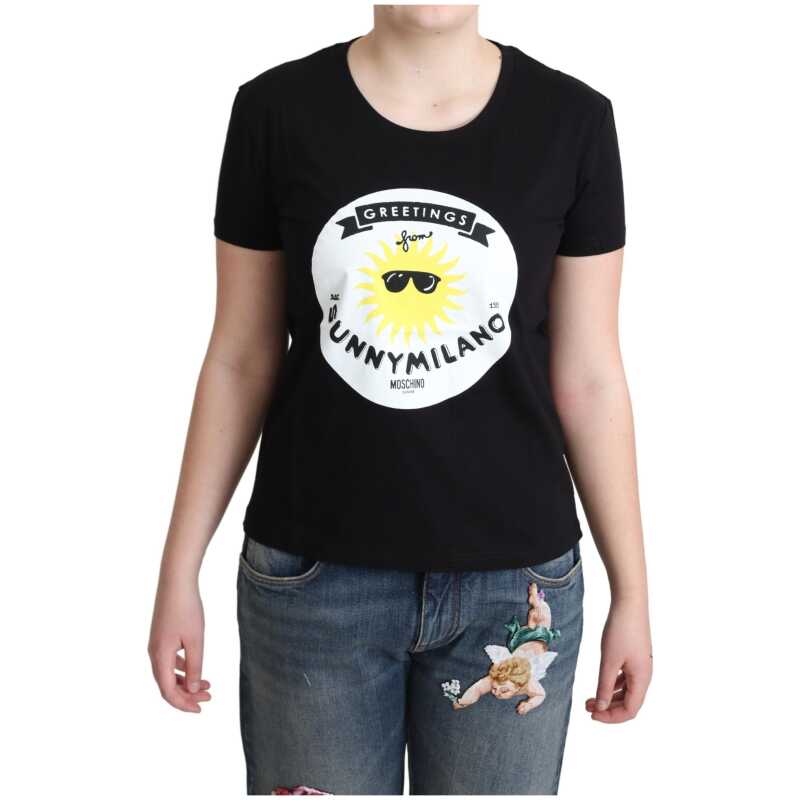 Moschino Black Cotton Sunny Milano Print T-shirt, theFeinheit