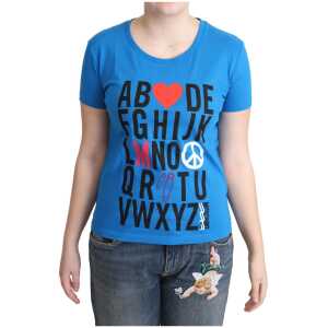 Moschino Chic Alphabet Cotton Tee in Blue