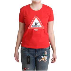 Moschino Chic Red Graphic Cotton Tee