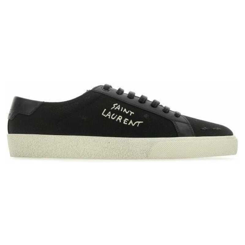 Saint Laurent Sleek Black Canvas &amp; Leather Low-Top Sneakers, theFeinheit