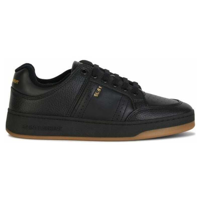 Saint Laurent Elegant Black Low-Top Leather Sneakers, theFeinheit