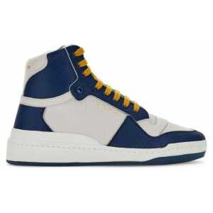 Saint Laurent Elevate Your Style with Mid-Top Blue Luxury Sneakers