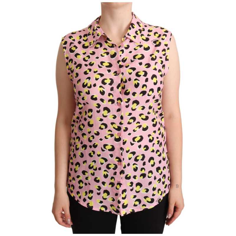Love Moschino Sleeveless Leopard Print Polo Top, theFeinheit