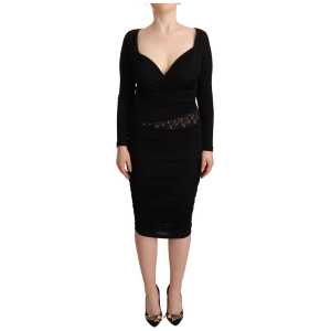 GF Ferre Elegant Black Sheath Dress with Sweetheart Neckline