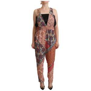 PINKO Chic Multicolor Sleeveless V-Neck Jumpsuit
