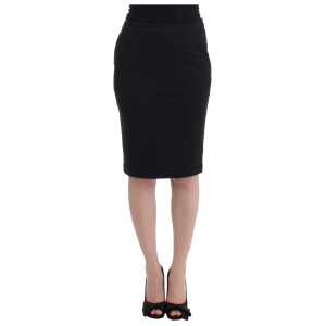 GF Ferre Chic Black Pencil Skirt Knee Length with Side Zip
