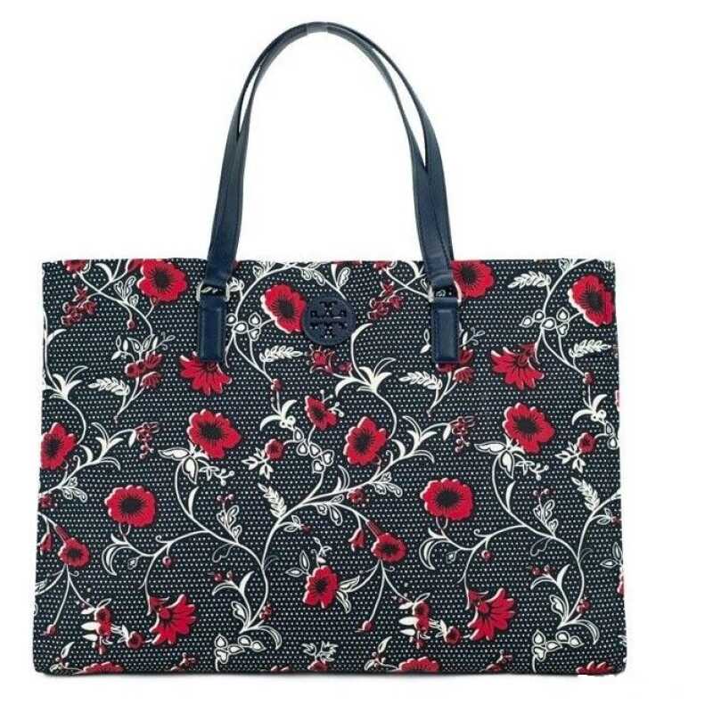 Tory Burch Medium Nylon Retro Batik Print Shoulder Tote Handbag, theFeinheit